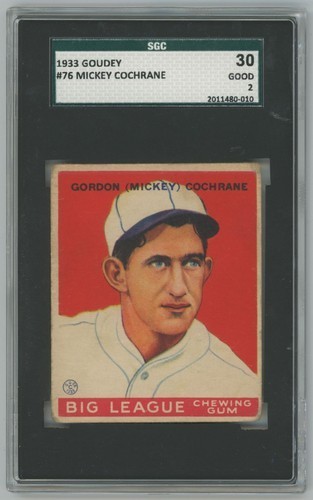 Mickey Cochrane 1933 Goudey SGC 2 30 #76