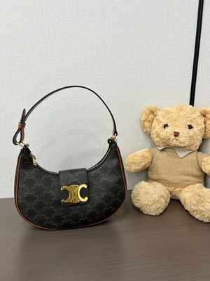 CELINE AVA Triomphe Monogram Canvas Shoulder Bag