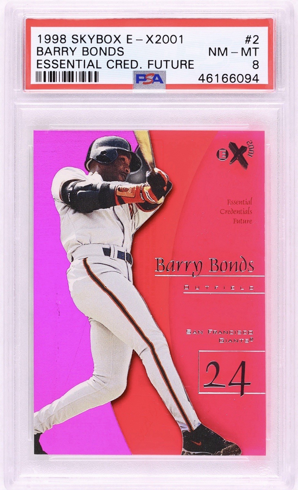 1998 Skybox E-X2001 Essential Credentials Future Barry Bonds /99 #2 PSA 8 NM-MT