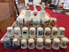 Lot 24 Vintage Porcelain Thimbles enesco Delft Coca-Cola Products Bears