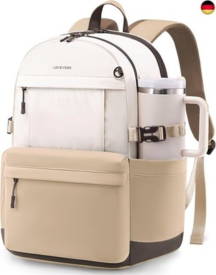 LOVEVOOK Rucksack Damen, 15,6 Zoll Laptop Schulrucksack Teenager mit Großem 
