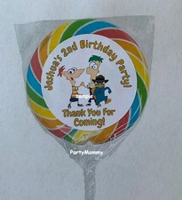 Personalized Kids Birthday Stickers Thank You Favors Labels Tags 2.5" 12 