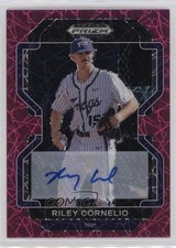 2022 Panini Prizm Draft Picks Neon Pink Velocity Riley Cornelio #PDP201 Auto lz7