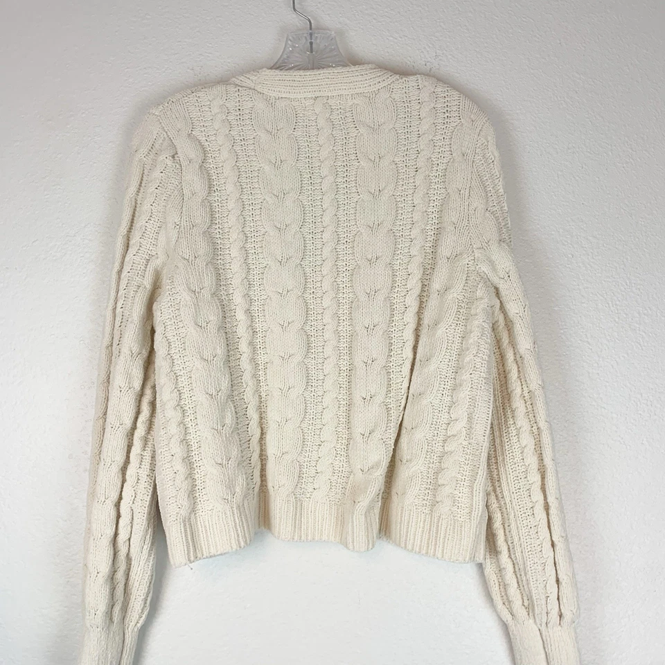 Suéter Hazel Moon Mujer Cárdigan Mediano Tejido con Cable Chenille Cottagecore M Foto 4 de 4