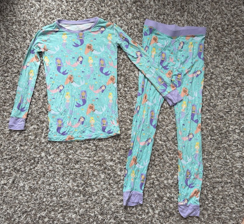Little Sleepies Mermaid Magic Bamboo Viscose Two-Piece Pajama Set Size 7/8