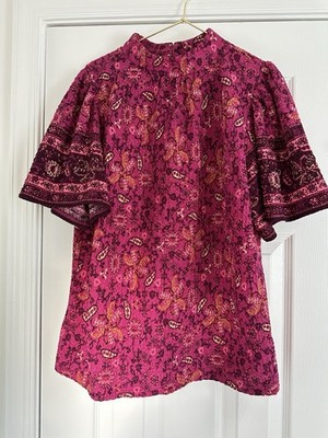 loft flutter sleeve top Small In Pink Pattern