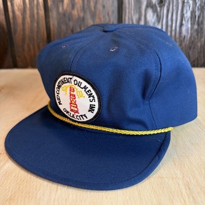 Mid Continent Oilmens Vtg Golf Hat Oil Patch Oklahoma City Town Talk Navy Blue