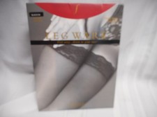 Frederick's of Hollywood Legware Scallop Lace Top Thigh High Stockings BLACK/M