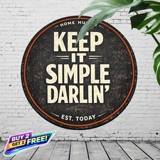 Home Wall Decor Iron Style Round Metal Tin Sign Retro Plaque 8x8