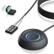 PC Power Button with Cable - Desktop Computer External ON/Off Switch 118" BLACK