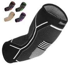 Kunto Fitness Elbow Brace Compression Support Sleeve Shipped Small White-Gray