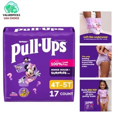 Enchanting Disney Girls' Potty Training Pants, 4T-5T, 17 Count - Leak-Free Co...