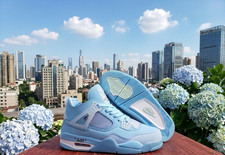 Size US 7 - 12 Men's Jordan 4 Retro "Off White Blue"