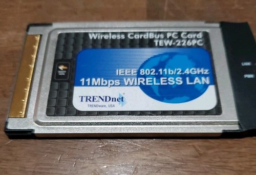 Trendnet TEW-226 Wireless PCMCIA WIFI 11Mbps Cardbus Laptop Notebook Lan PC Card - Picture 1 of 4