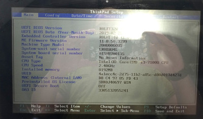 Lenovo ThinkPad Yoga 11e TOUCH i3-7100U@2.40GHz 8GB RAM NO HDD/NO OS TH038*!