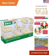 FSC-Certified 16-Piece Wooden Train Track Set for Imaginative Play - Ages 3 