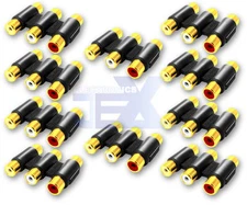 10X Triple 3X RCA/Phono Female to Female Audio Video Connector Coupler Gold LOT
