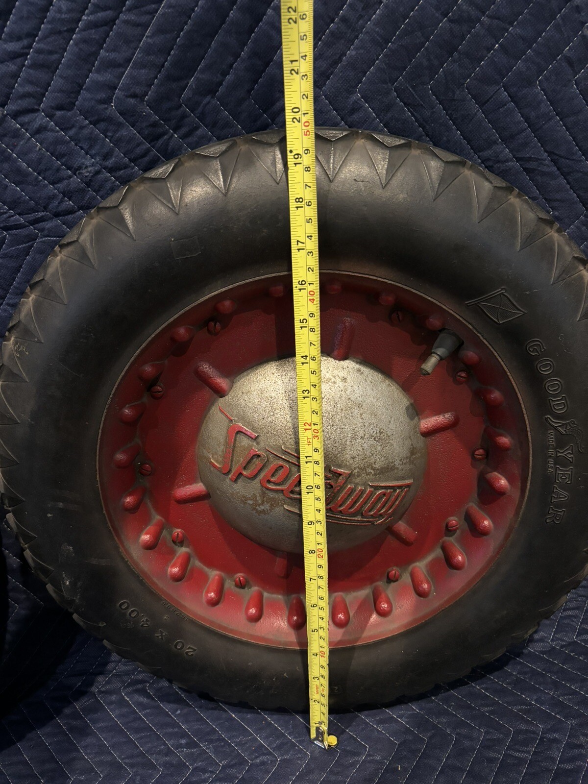 2 Rare Antique Vintage Speedway Car Wheel Cast Iron Hubcap Goodyear