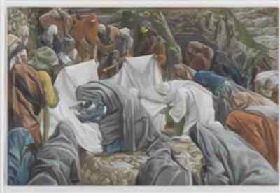 James Tissot A4 Foto Die heilige Jungfrau küsst das Gesicht Jesu bevor er en ist