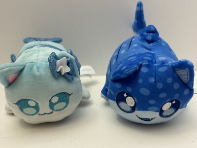 Aphmau Meemeows Plush Set Of 2 Whale Cat Mermaid Cat 6  EUC!