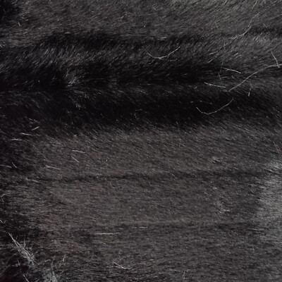 Super Luxus Kunstfell Stoff Material - Schwarz 1'' Vertikale Rille - Hochwertig