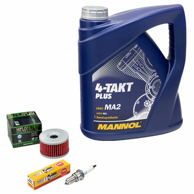 Inspektionspaket Öl 4L für Suzuki LS 650 Savage NP41B 1986-01 Ölfilter+Zündkerze