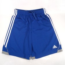 Adidas Kids Athletic Gym Basketball Shorts Blue w/ White Stripes XL 28-30in W