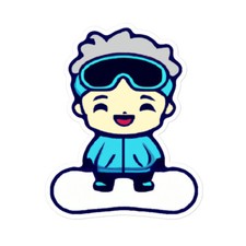 FREE US SHIPPING - Cute Baby Snowboarder Vinyl Sticker  Indoor  Outdoor Use