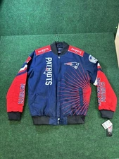 G-III New England Patriots Extreme Redzone Full-Snap Varsity Jacket Mens Size L