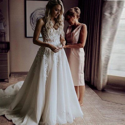 romantic a line wedding dresses