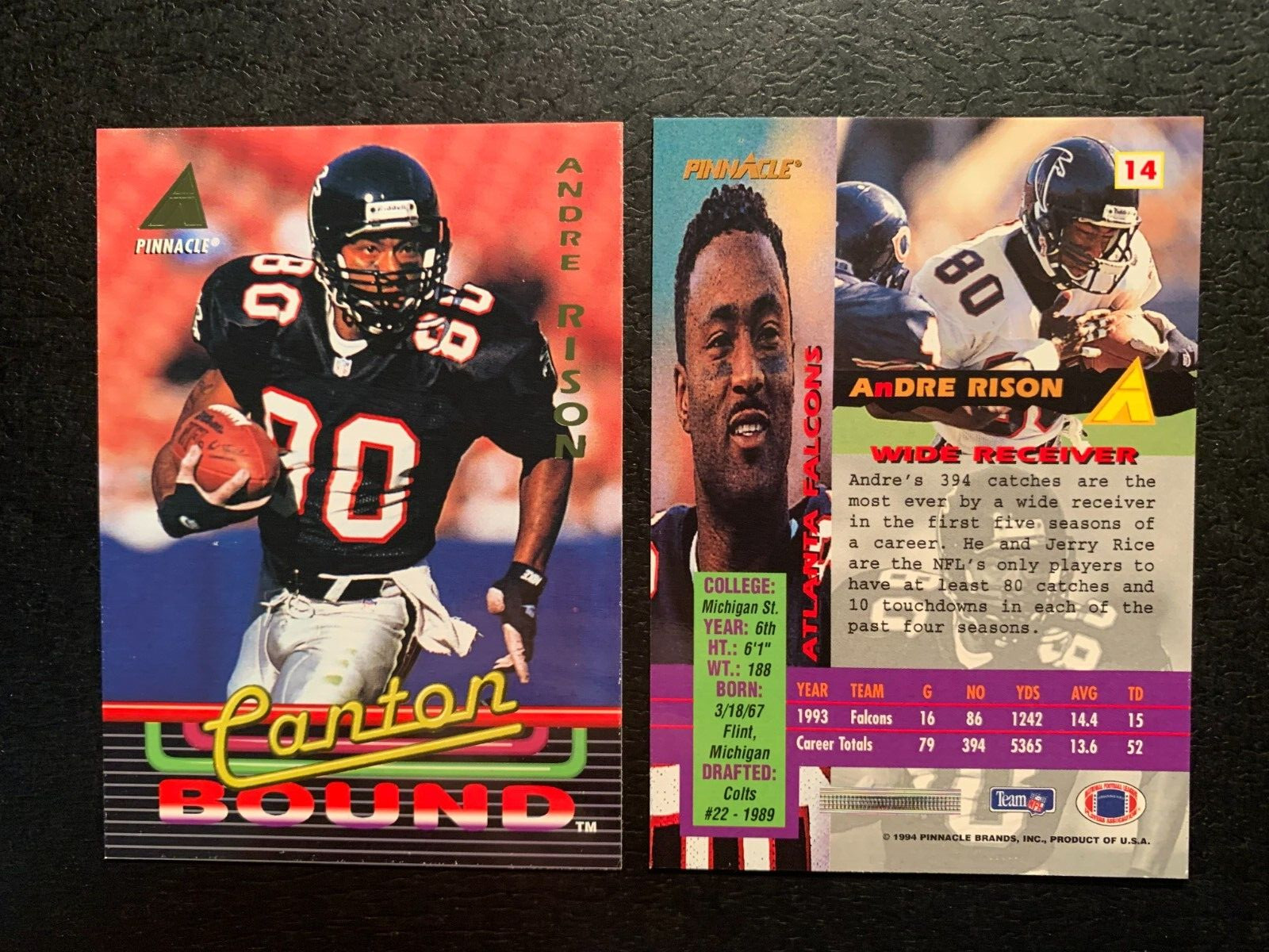 ANDRE RISON   1994 Pinnacle Canton Bound ATLANTA FALCONS  #14    1  / 100,000