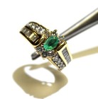 14k yellow gold .66ct SI3 I1 H diamond natural emerald gemstone ring 7.3g 6 — photo 1