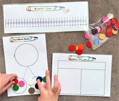 Mathe Brüche doppelseitige wiederverwendbare Karten Zahlenzeilen Lernkarten A5 Lernen EYFS
