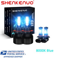 Combo 8000k Blue Led Headlight Hilo Beam Fog Light Bulbs Kits Super Bright