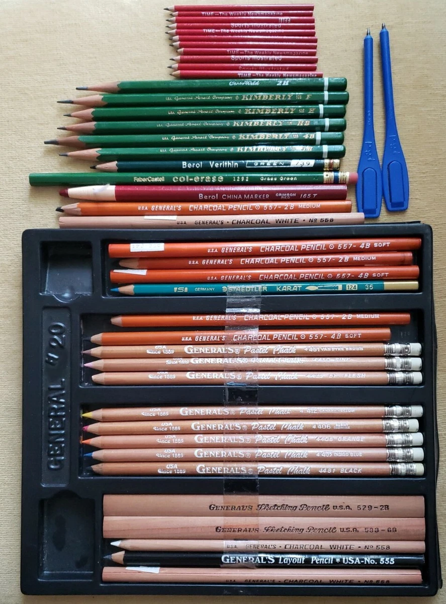 Generals Drawing Pastel Chalks Sketching Charcoal Pencils Staedtler Berol  Fiber