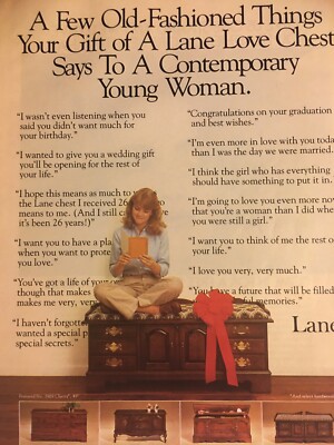 1984 Lane Hope Chest Vintage Print Advertisement 8.5x11 in Home Decor