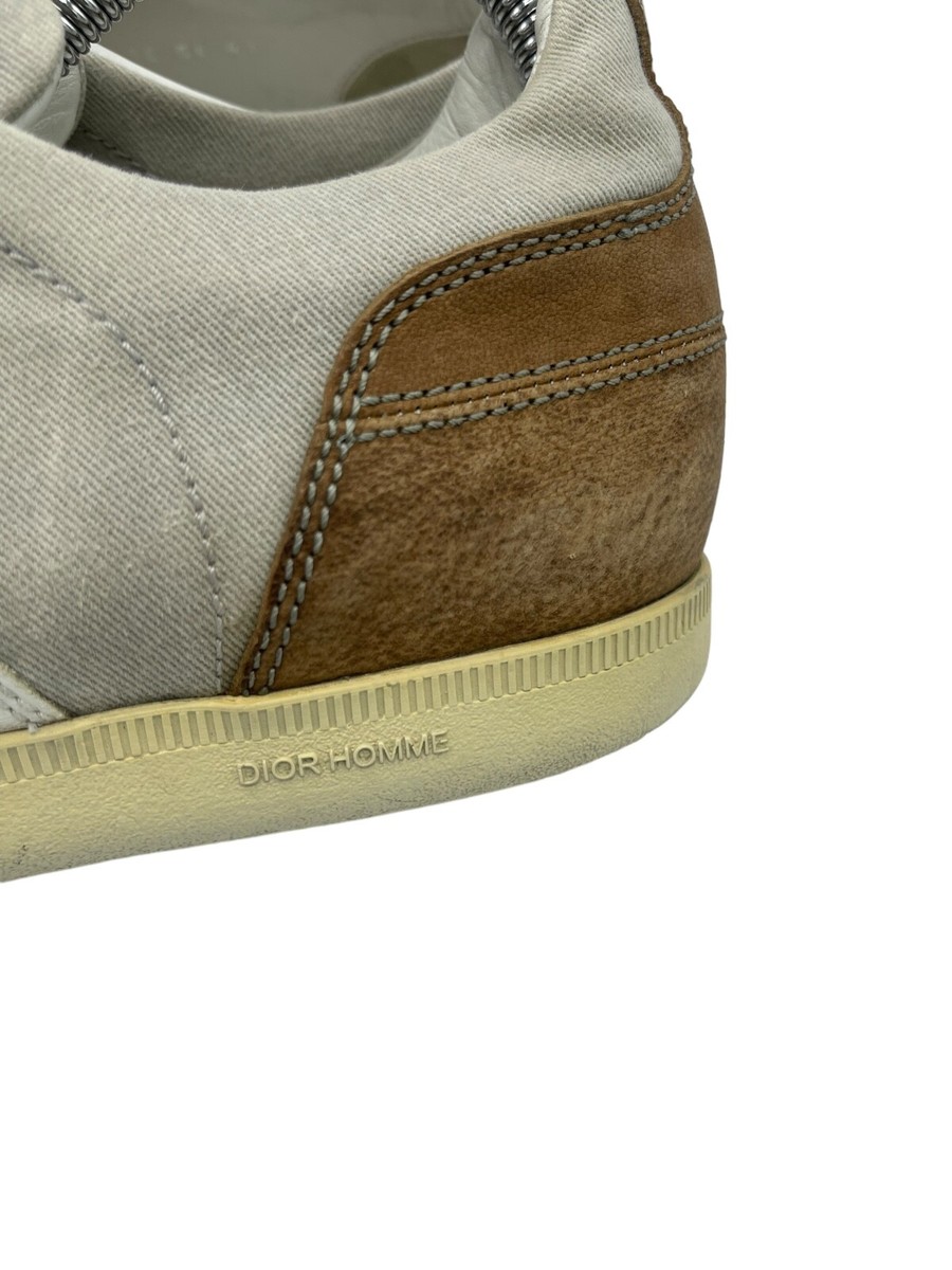 Christian Dior Mens Dior Homme B01 Canvas Leather Sneakers Brown