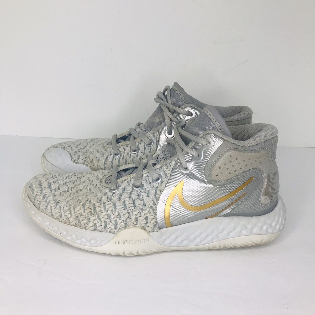 Nike KD Trey VIII Basketball Shoes Pure Platinum Gold Mens Size Kevin  Durant