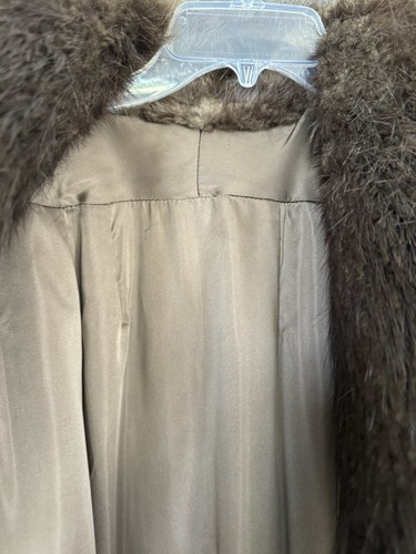 Abrigo largo de piel de castor marrón talla grande para mujer vintage - Imagen 9 de 22