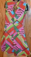 Vintage MOD 60s KAY WINDSOR colorful geometric print Dress size 8