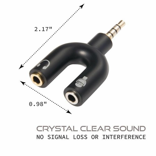 Adattatore Cavo Sdoppiatore U Cuffie/Mic U 3,5mm Stereo Audio Maschio a 2 Femmine USA - Foto 5 di 6