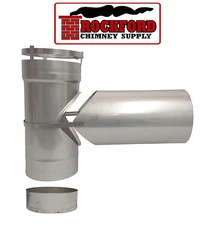 Chimney Liner 6 in. Tee & Tee Cap with Clean Out and 10 in. Snout Rock-Flex