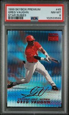 1999 SKYBOX PREMIUM STAR RUBIES #45 GREG VAUGHN REDS PMG #/50 PSA 8 NM-MT POP 1