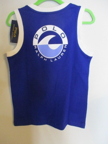 NWT Polo Ralph Lauren Boys Cotton Embroidered Pony Tank Top in Blue Size 7 - Picture 1 of 5