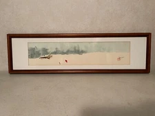 vintage Victor Ing A.W.S. Original Watercolor Abstract Scenic Landscape Painting
