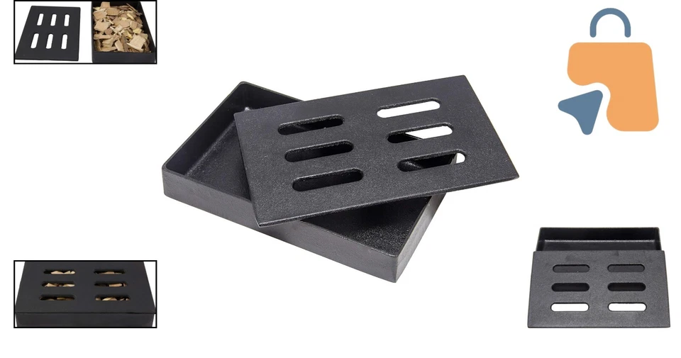 Durable Cast Iron Smoker Box for Enhanced Grilling - Fits 8 Inches of Chips - Image 2 of 4