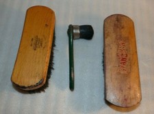 Lot Of 3 Vintage SHOE SHINE POLISH Brushes Dyanshine Acca-Kappa Shinol'A