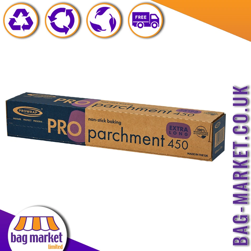 White Baking Parchment Paper Prowrap Roll 50 Metres Non Stick Greaseproof Food - Image 3 of 4