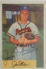 Jim Wilson Milwaukee Braves (d.1986) Autograph 1954 Bowman #16 Signed Card RARE 