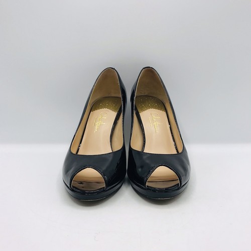 Zapatos de tacón alto Cole Haan negros Nikeair charol sin cordones punta abierta talla 6B - Imagen 2 de 8